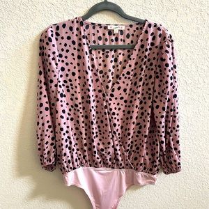 Pink and Black Spotted Bodysuit